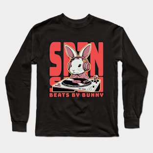 DJ bunny music mixing Long Sleeve T-Shirt